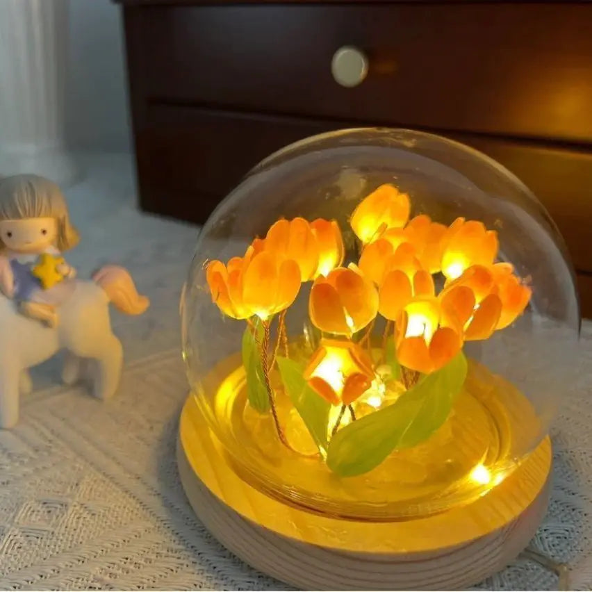 Lámpara de Noche de Tulipán Hecha a Mano