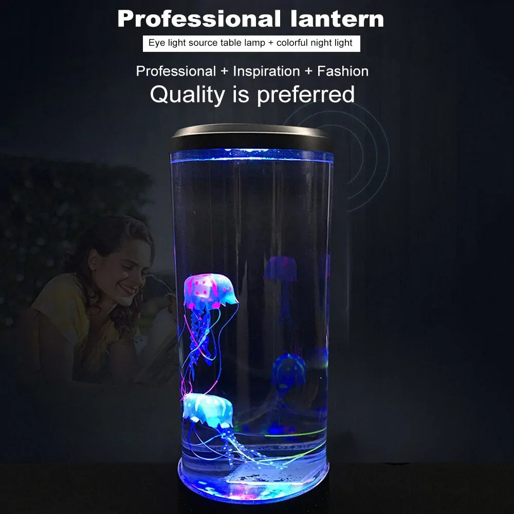 Lámpara Nocturna de Acuario con Medusas LED Cambiantes de Co
