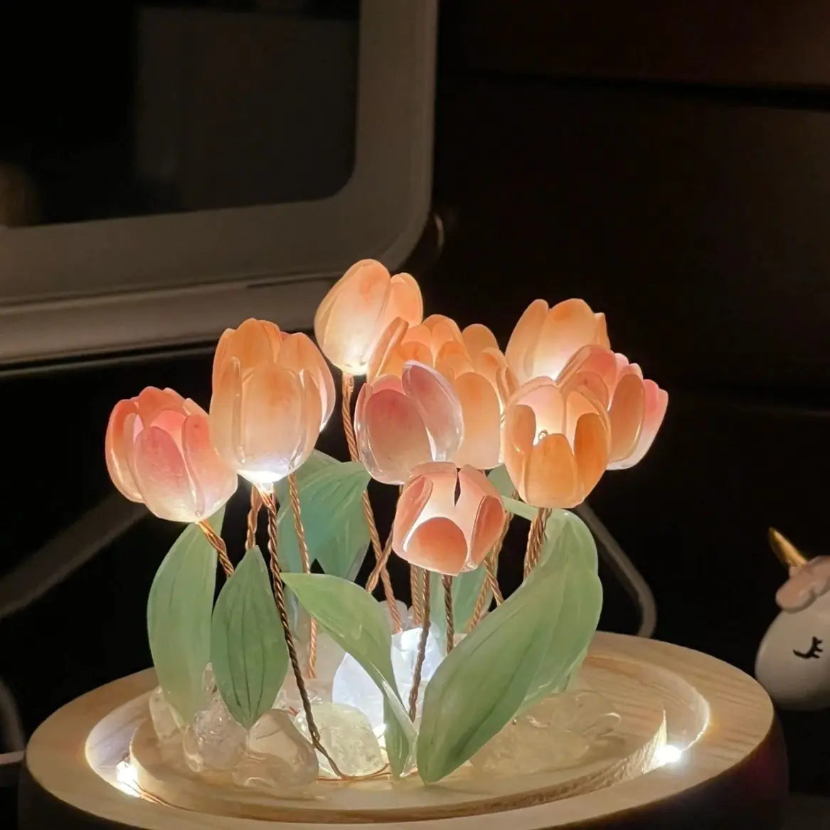 Lámpara de Noche de Tulipán Hecha a Mano