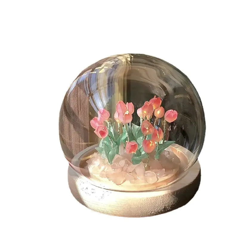 Lámpara de Noche de Tulipán Hecha a Mano