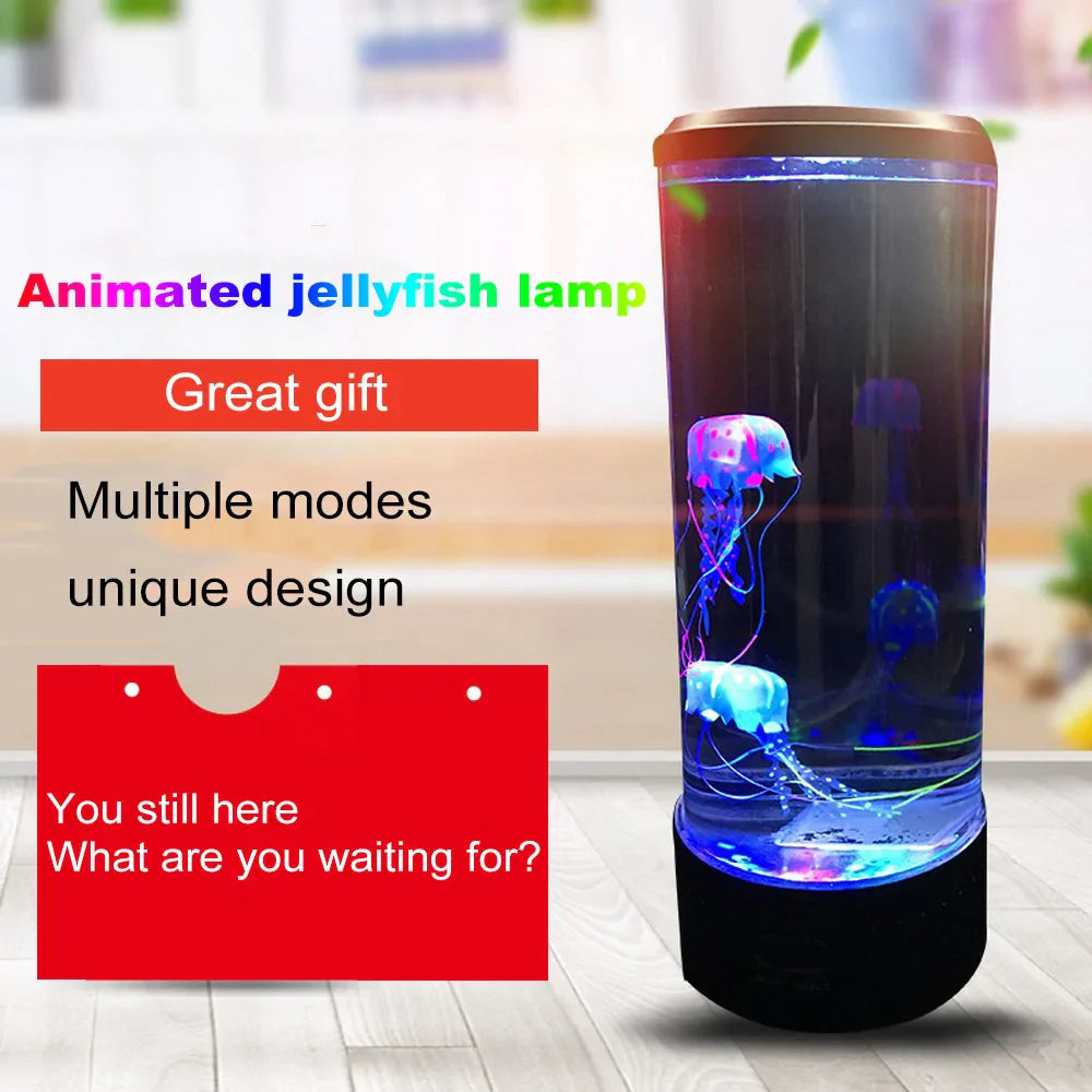 Lámpara Nocturna de Acuario con Medusas LED Cambiantes de Co