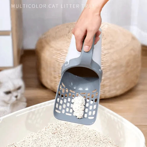 Pala portátil para arena de gatos con filtro integrado